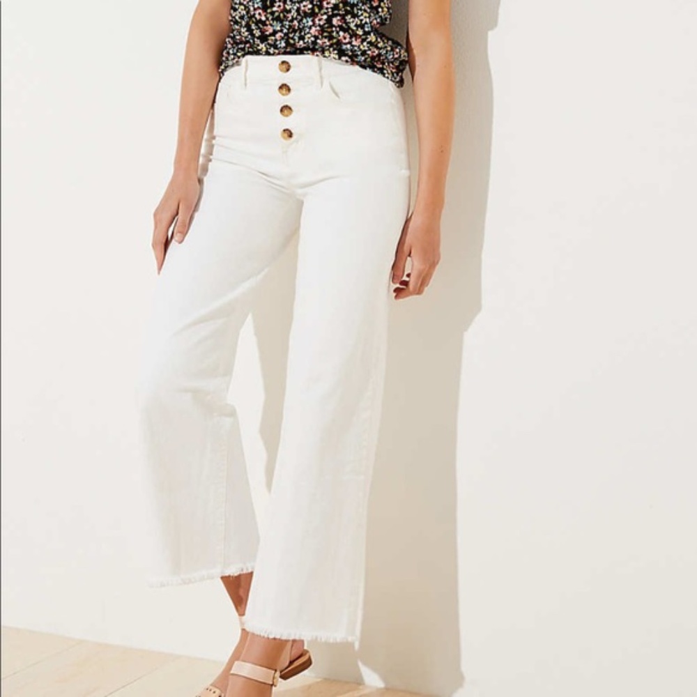 NWT The Loft Wide Leg Crop Jean